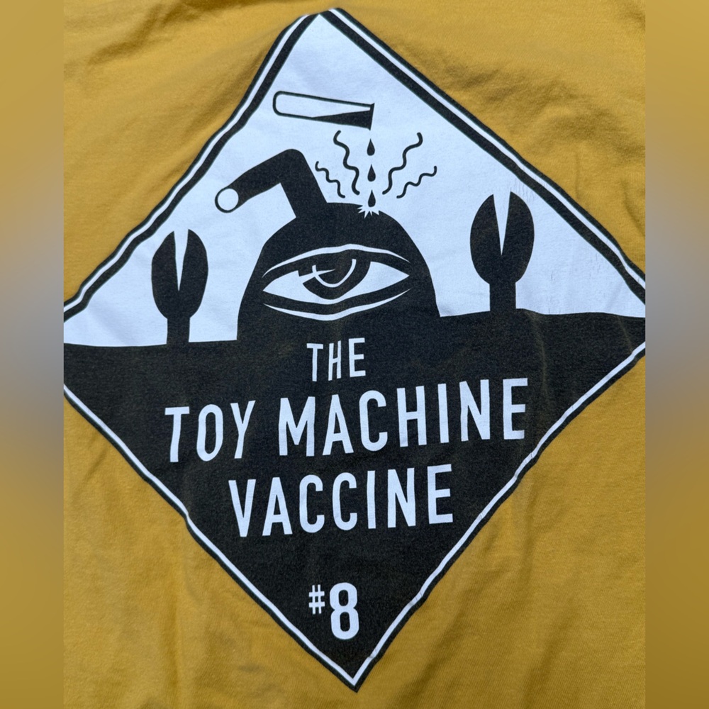 Toy Machine vaccine #8 Yellow Short Sleeve collection collectible skate T shirt - Picture 4 of 5